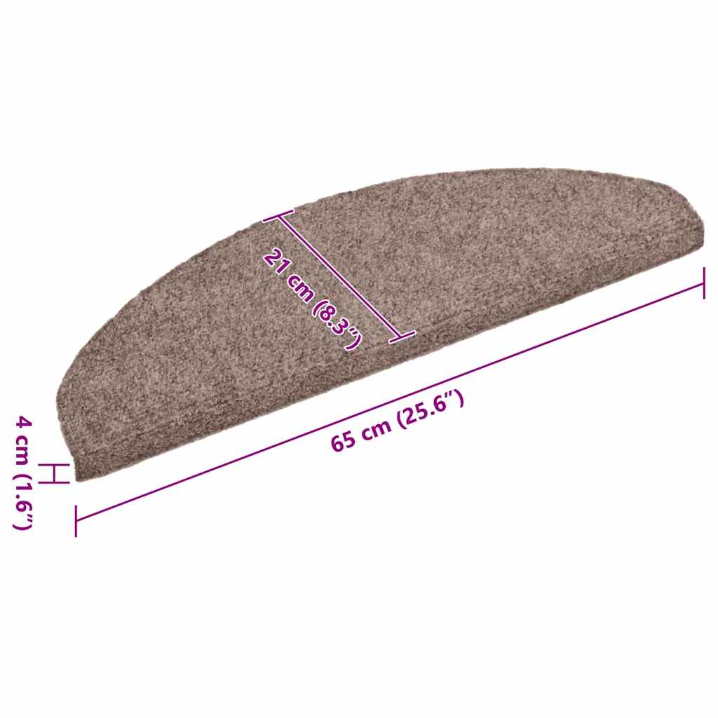 Stufenmatten Selbstklebend 15 Stk. 56x17x3 cm Hellbraun Halbrund