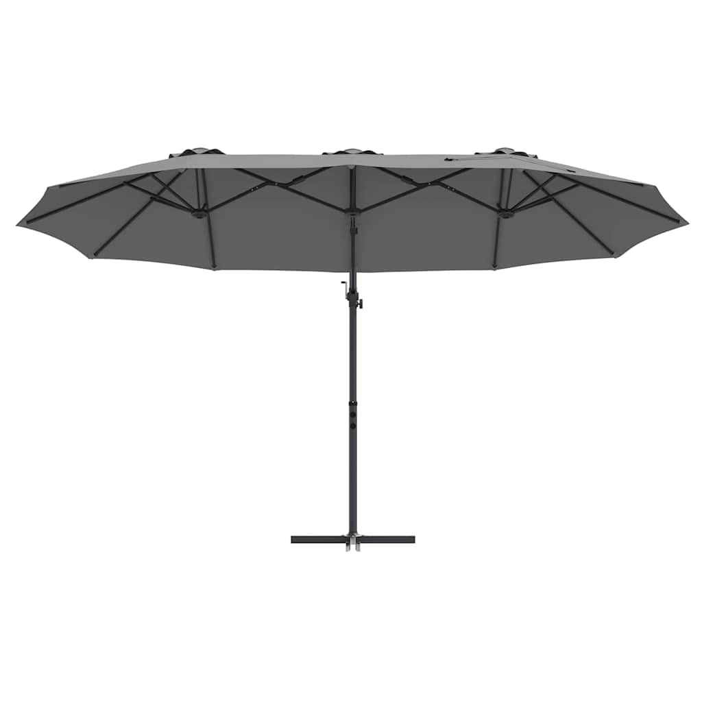 Sonnenschirm Sand 372 x 198 x 243 cm Polyester und Aluminium