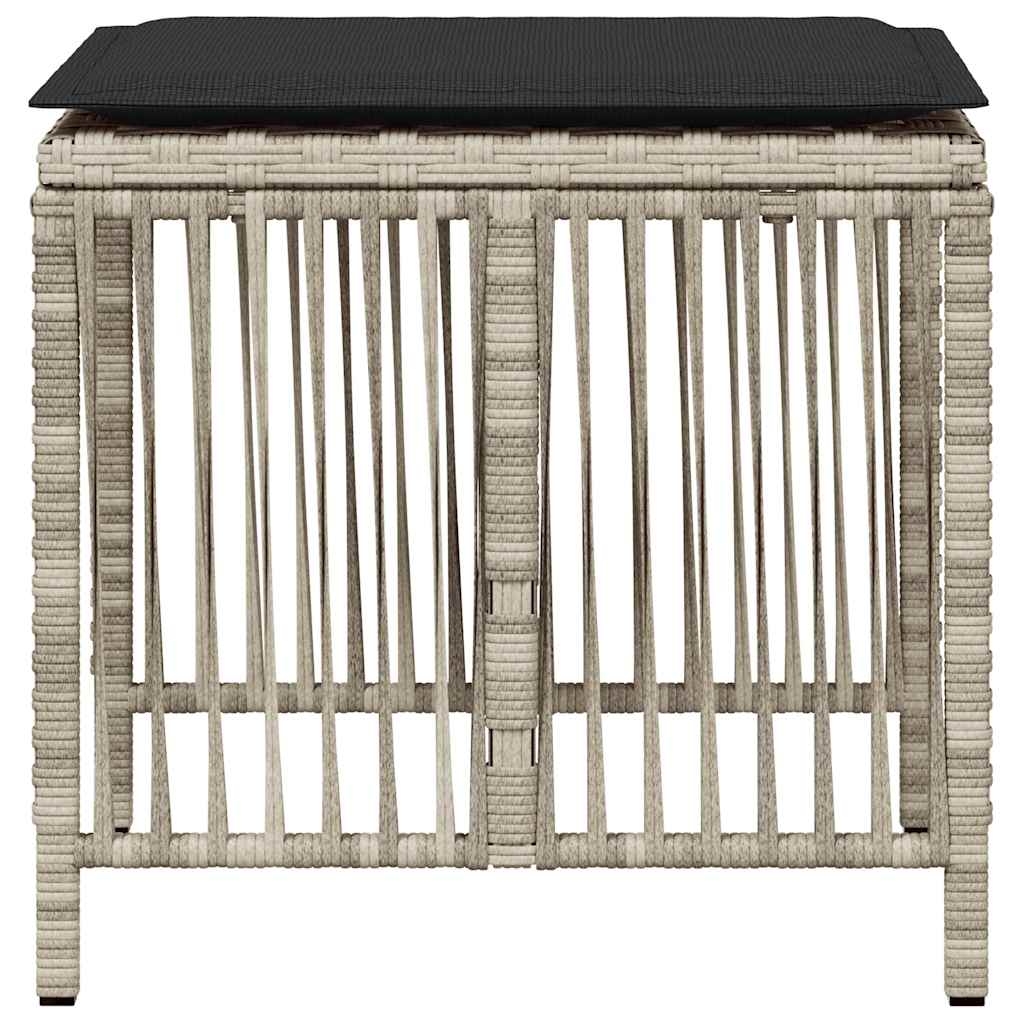 Gartenhocker mit Kissen 4 Stk. Schwarz 41x41x36 cm Poly Rattan