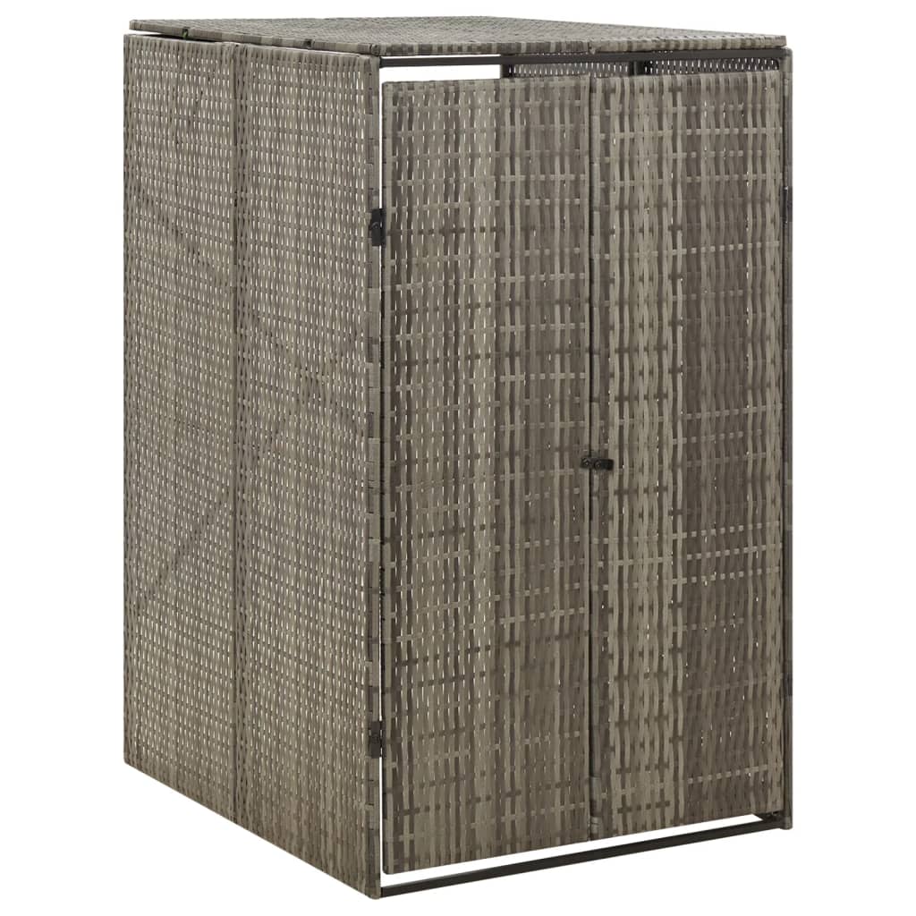 Mülltonnenbox für 1 Tonne Schwarz 70x80x117 cm Poly Rattan