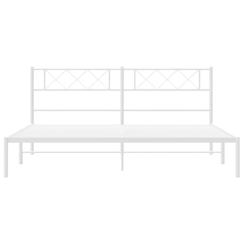Bettgestell mit Kopfteil Metall Schwarz 100x190 cm