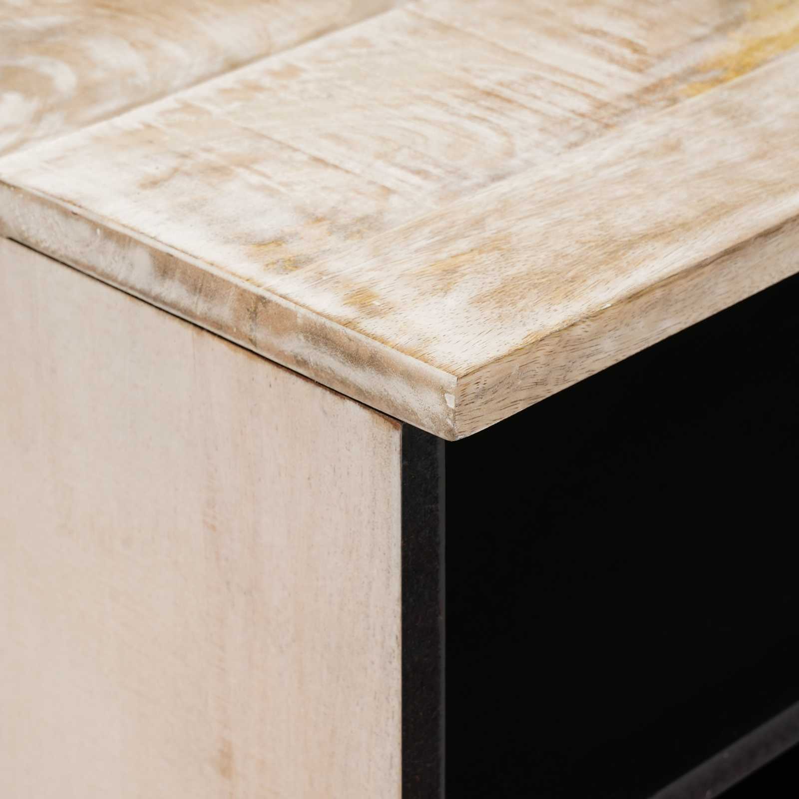 TV-Schränk mit Regal Braun 100 x 33,5 x 46 cm Massivholz Mango
