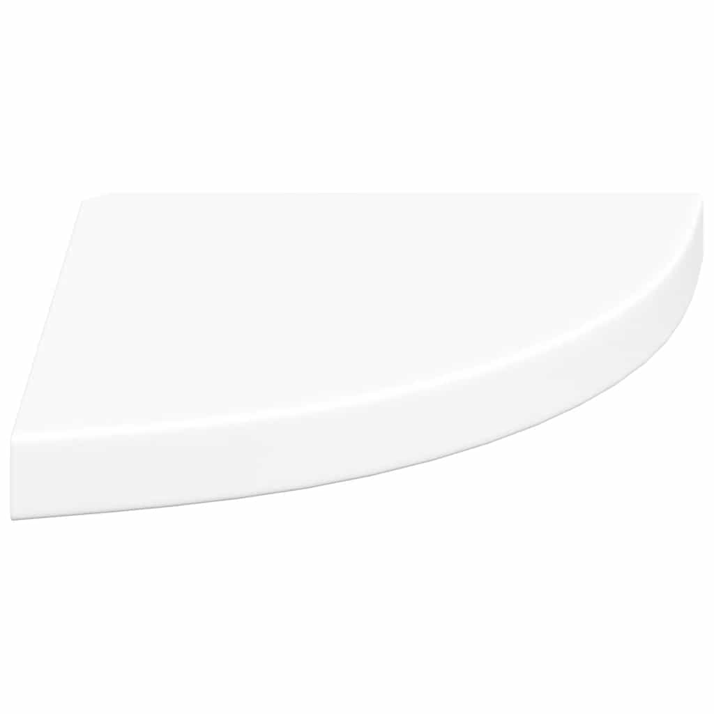 Schwebende Eckregale 2 Stk. Hochglanz-Weiß 25x25x3,8 cm MDF