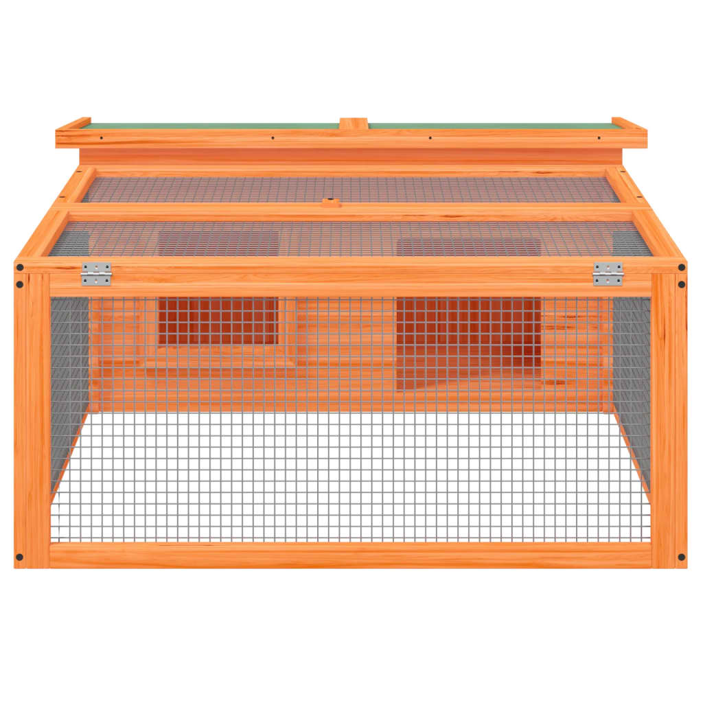 Kaninchenstall Mokka 117,5x97x47,5 cm Massivholz Kiefer