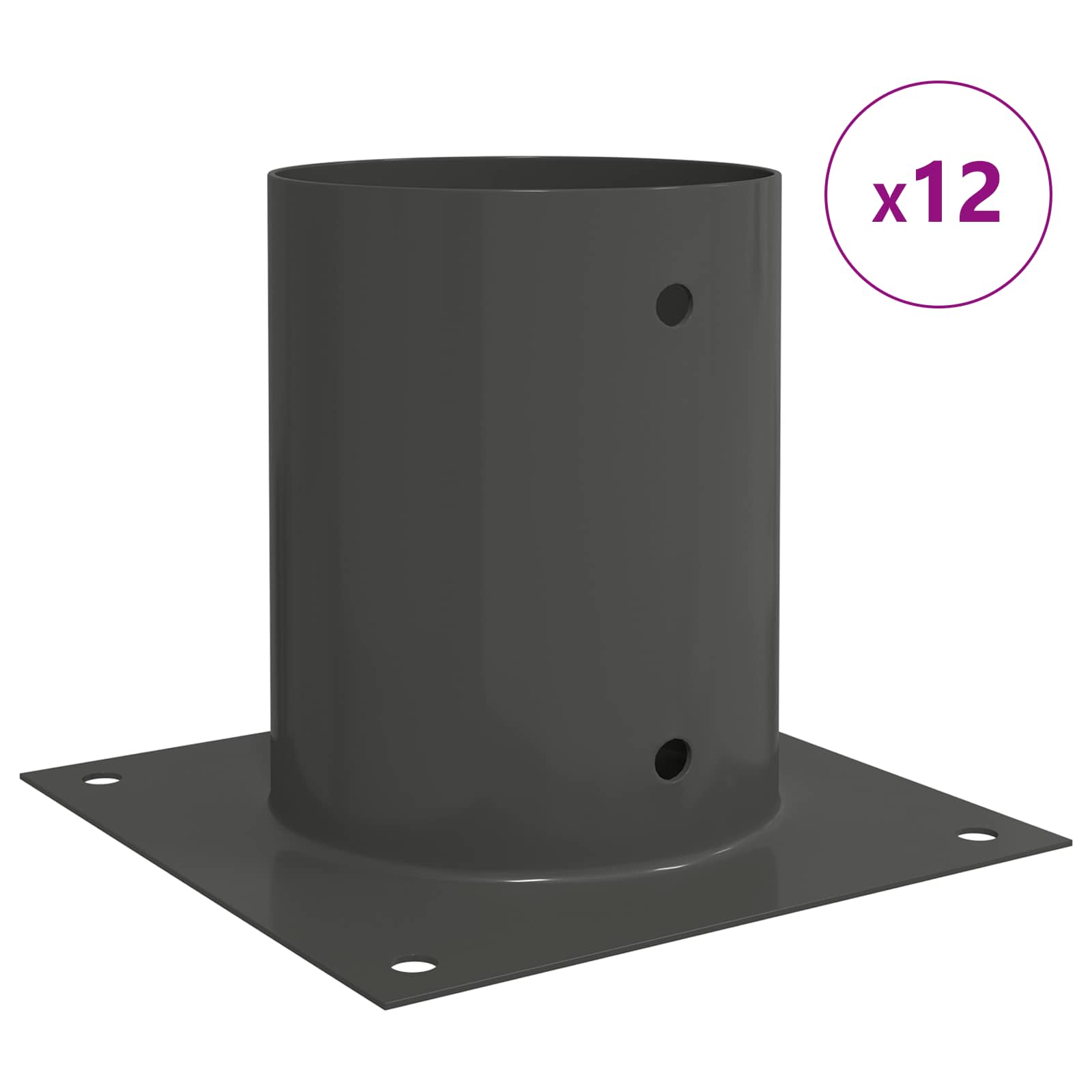 runder Bodenanker 4 pcs Silber 15 x 15 x 15 cm Metall