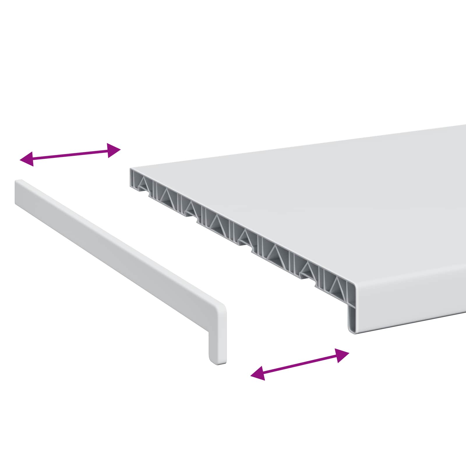 Fensterbank Weiß 60 x 10 x 4,5 cm PVC