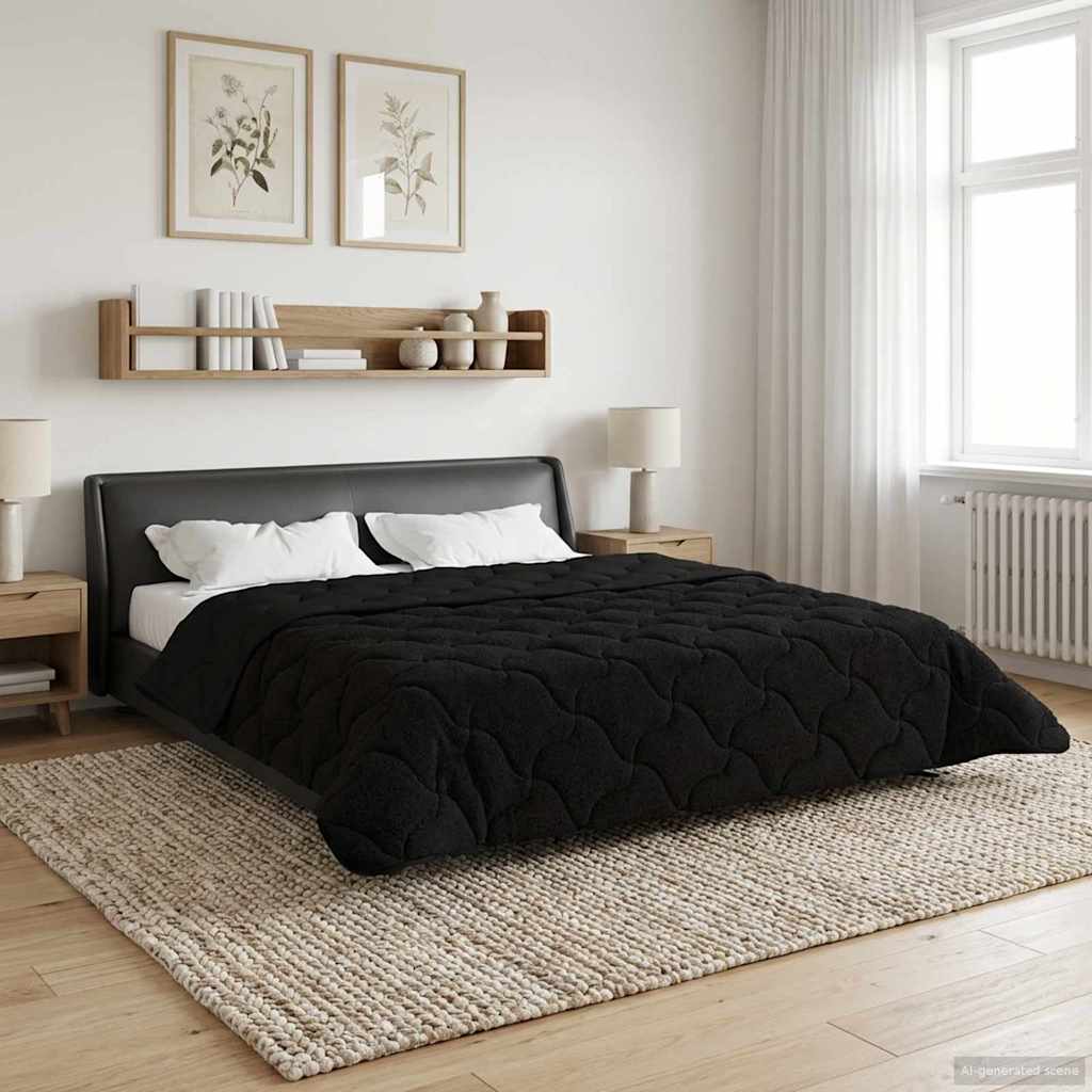 Ganzjahresbettdecke Gepolstert Anthrazit 135 x 200 cm