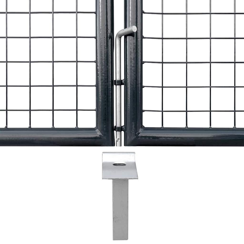 Maschen-Gartentor verzinkter Stahl 300 x 75 cm Grau
