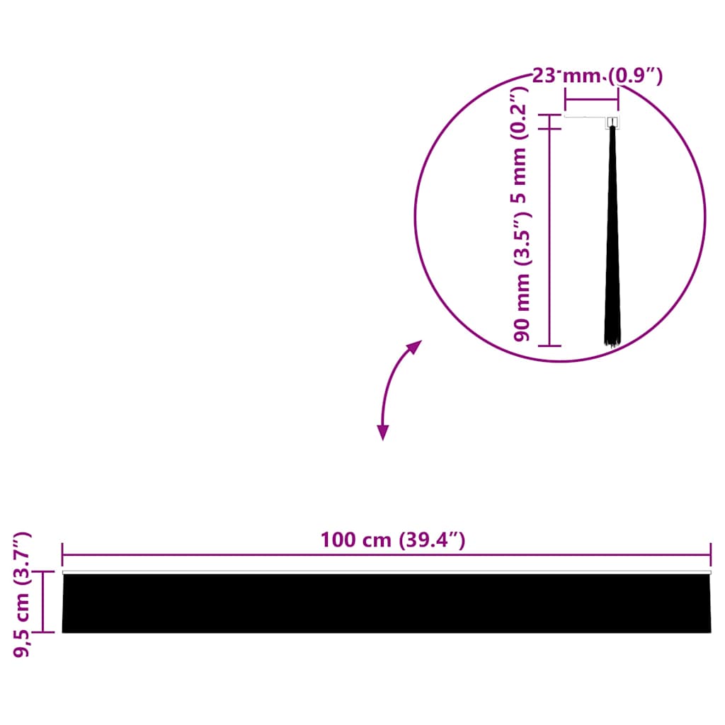 Aufsteck Türbürstendichtungen 2 pcs Braun 100 cm