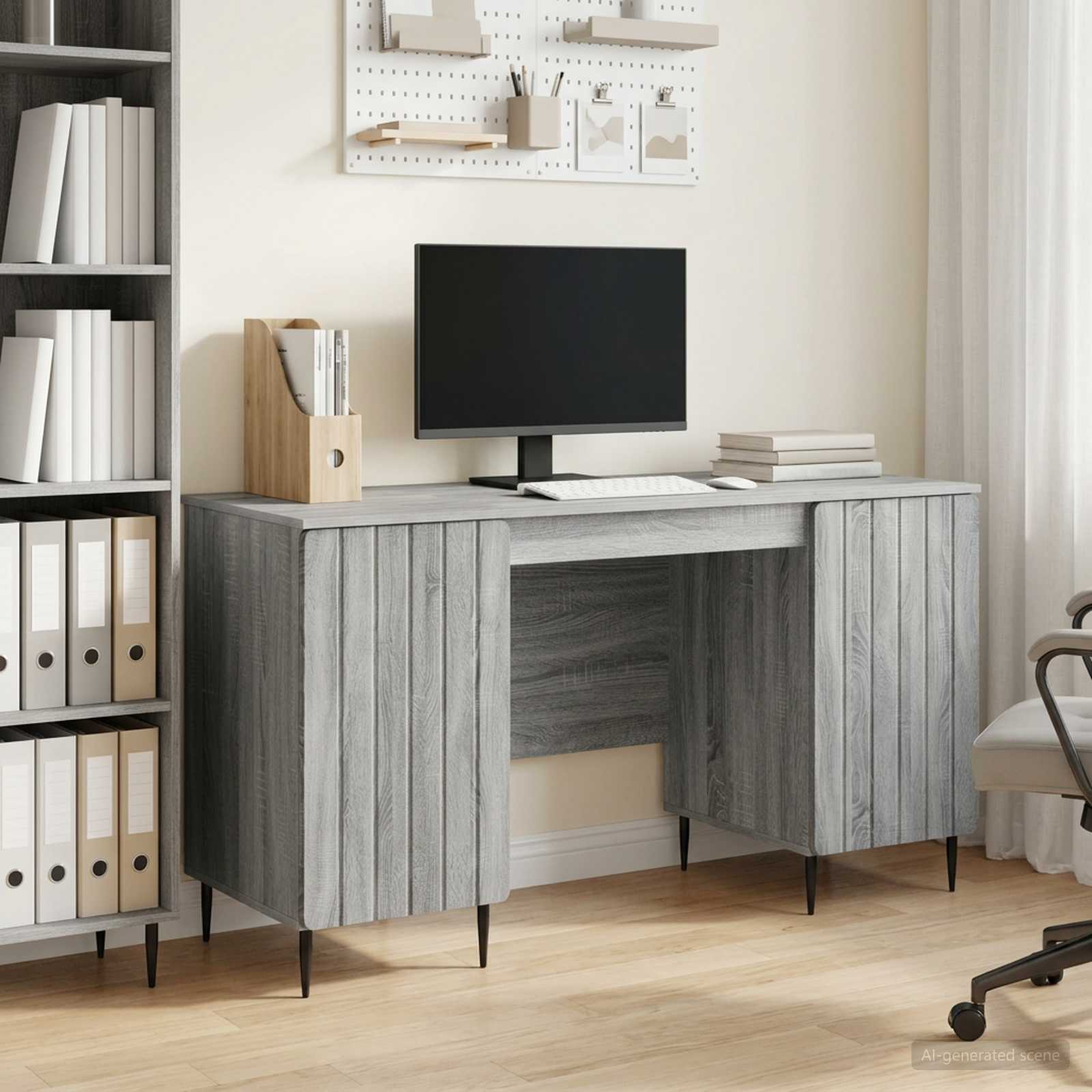 Schreibtisch mit Regal Schwarz 142,5 x 50 x 75 cm Holzwerkstoff