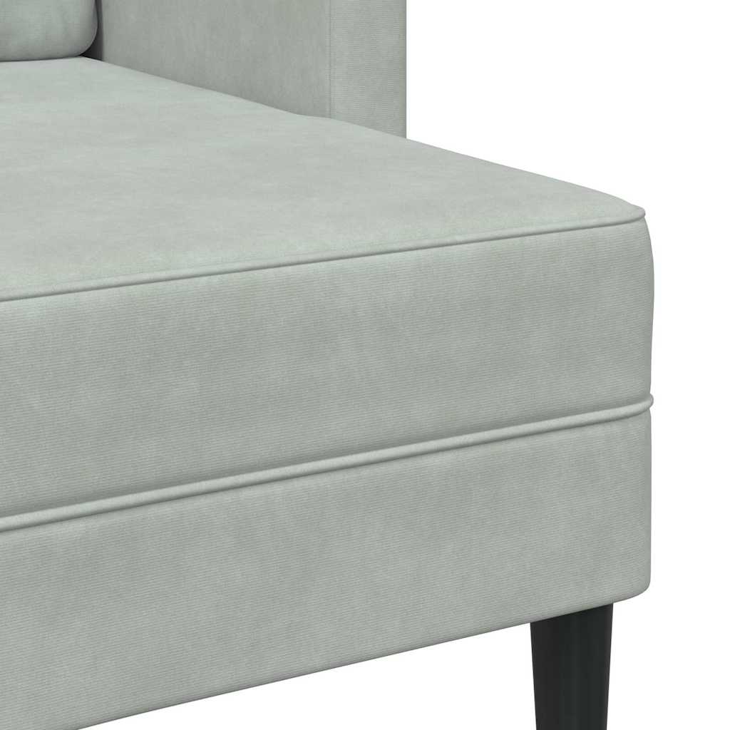 2-Sitzer-Sofa mit Chaiselongue L-Form Blau 125 cm Samt