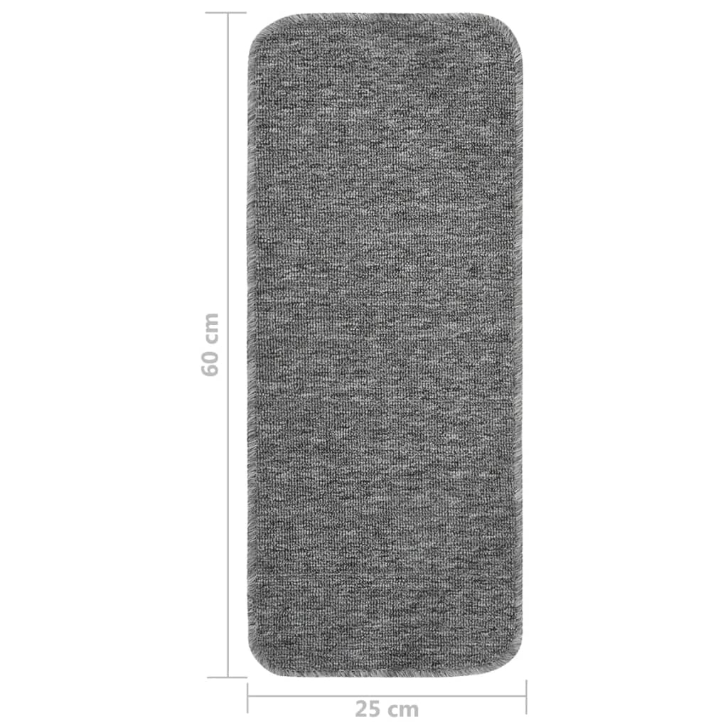Antirutsch Stufenmatten 15 Stk. 60x25 cm Anthrazit Rechteckig