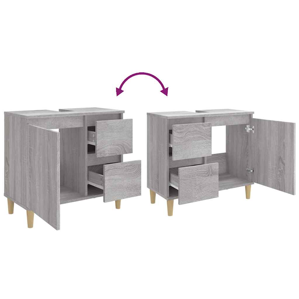 Badschrank Weiß 65x33x60 cm Holzwerkstoff