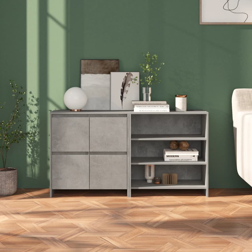 2-tlg. Sideboard Weiß Holzwerkstoff