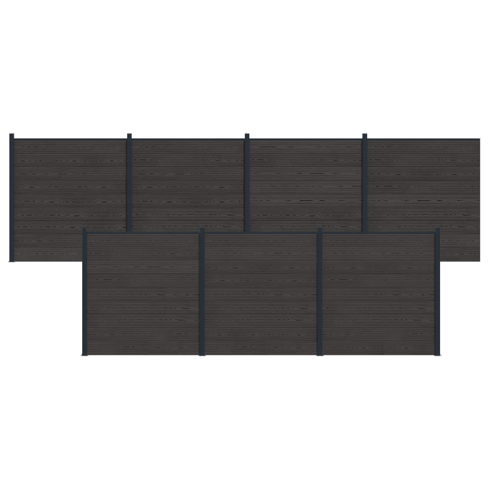 Zaunelement WPC 180x186 cm Schwarz