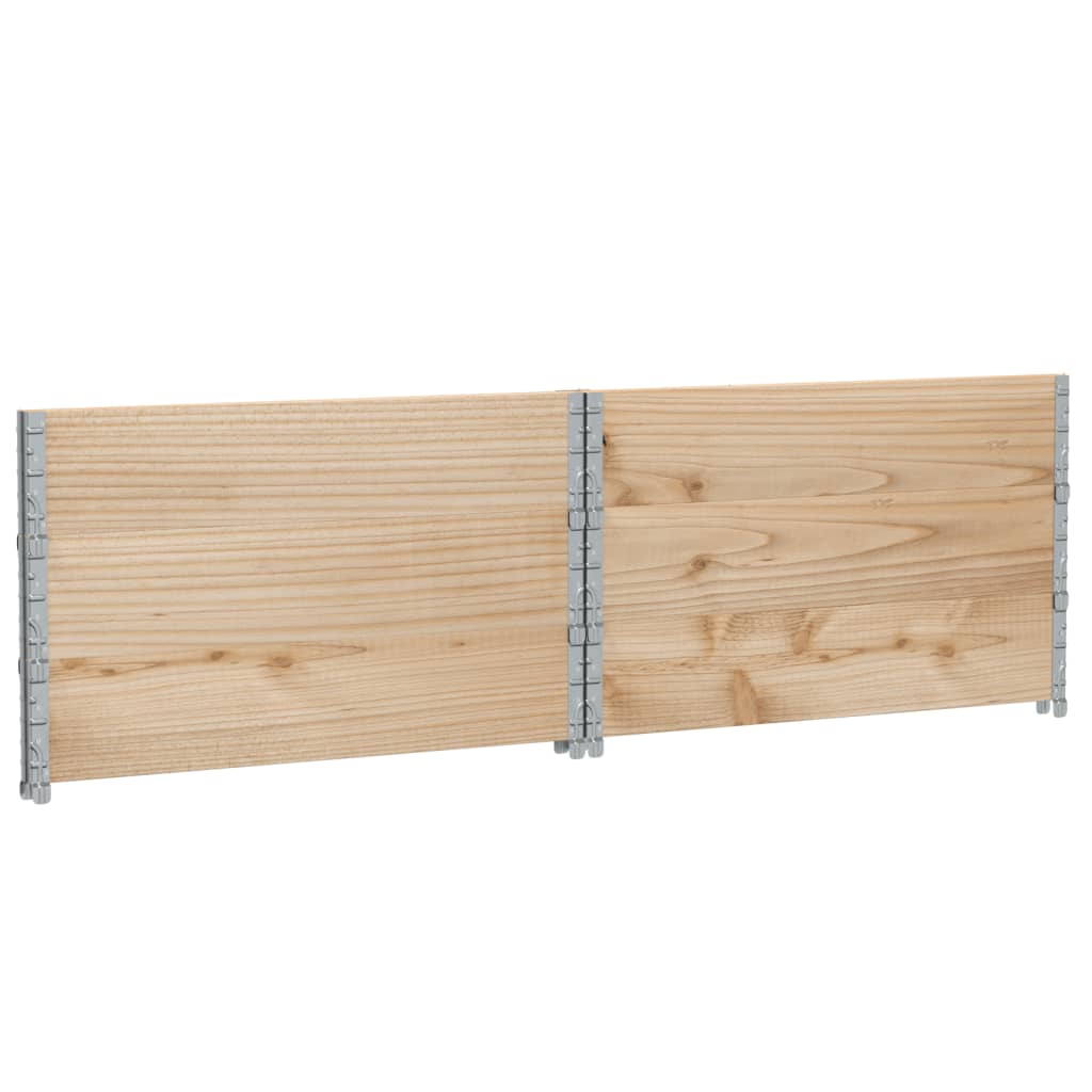 Paletten-Aufsatzrahmen Schwarz 80x60 cm Massivholz Kiefer