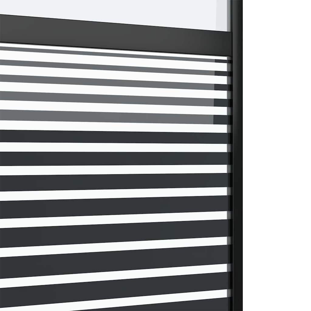 Schiebetür 3-teilig ESG-Glas und Aluminium 76x205 cm Schwarz