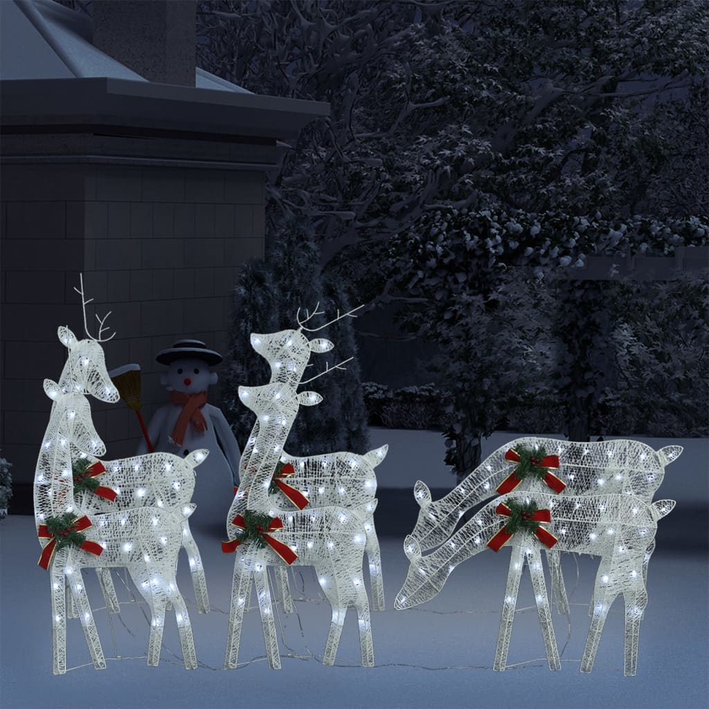 Weihnachtsdeko LED Rentiere 270x7x90 cm Golden Warmweiß