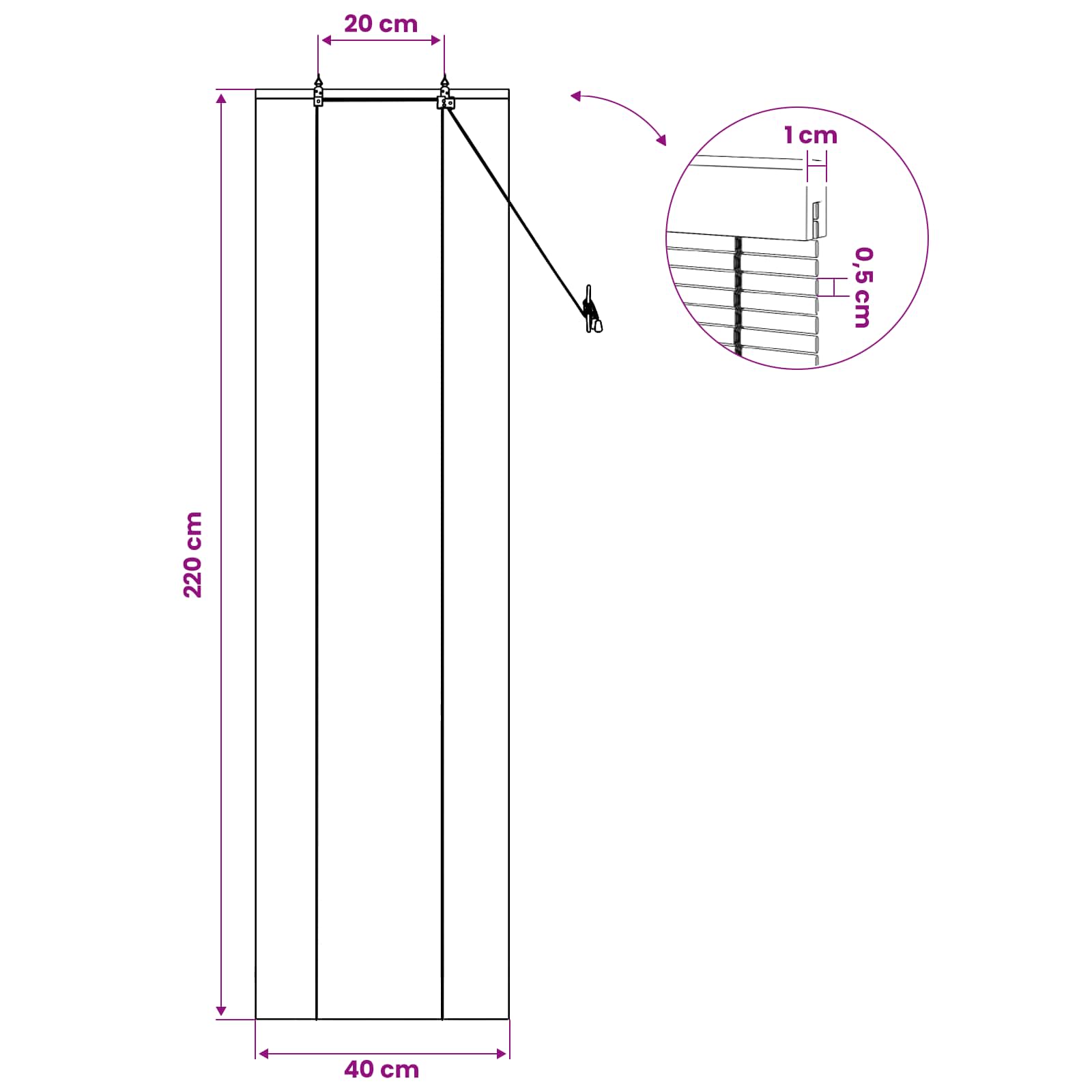 Rollo Braun 60 x 160 cm Bambus