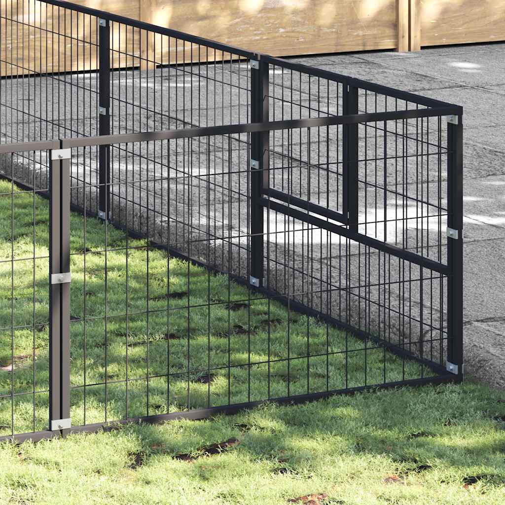 Hundezwinger Schwarz 4 m² Stahl