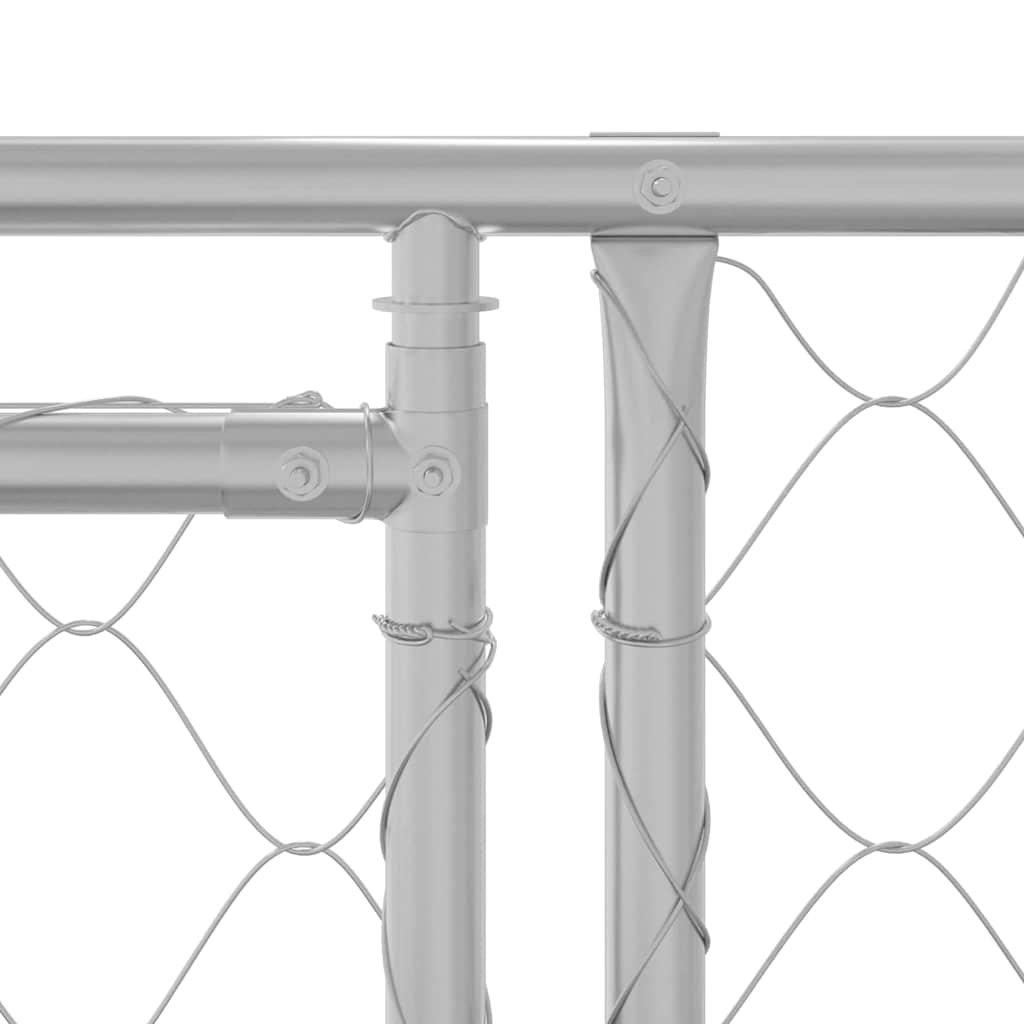 Hundezwinger mit Tür Grau 2x2x1,5 m Verzinkter Stahl