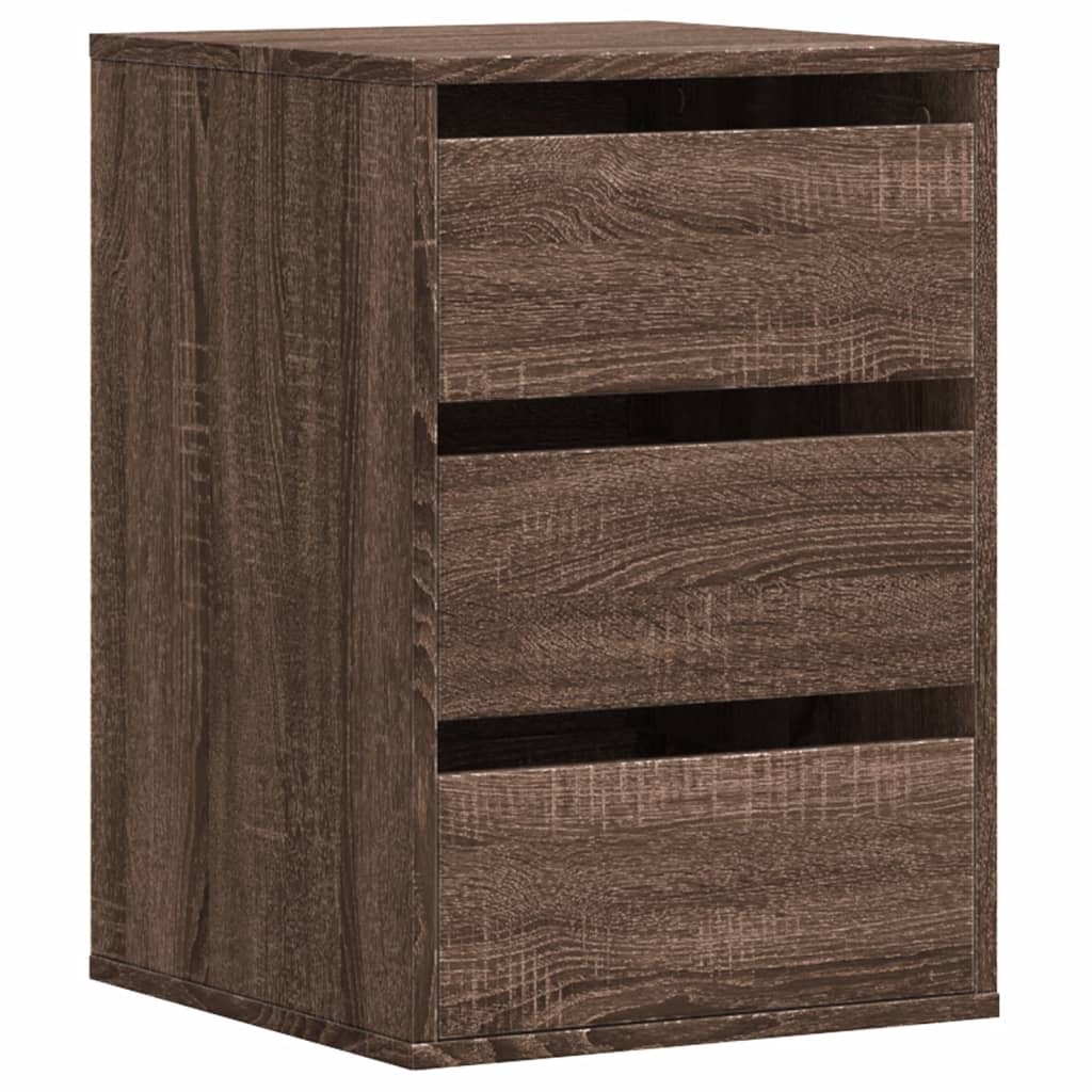 Schubladenschrank Schwarz Eichen-Optik 41 x 40 x 58 cm