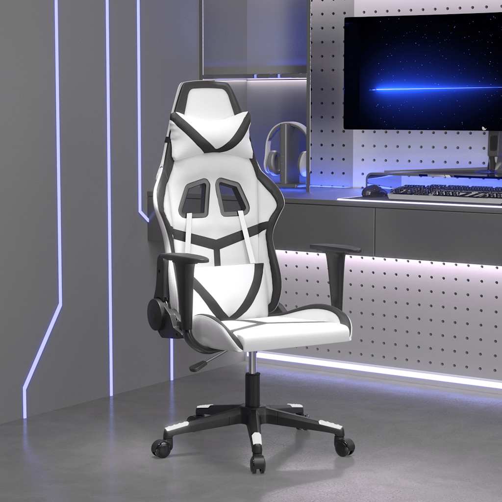 Gaming-Stuhl mit Massagefunktion Schwarz und Grün Kunstleder