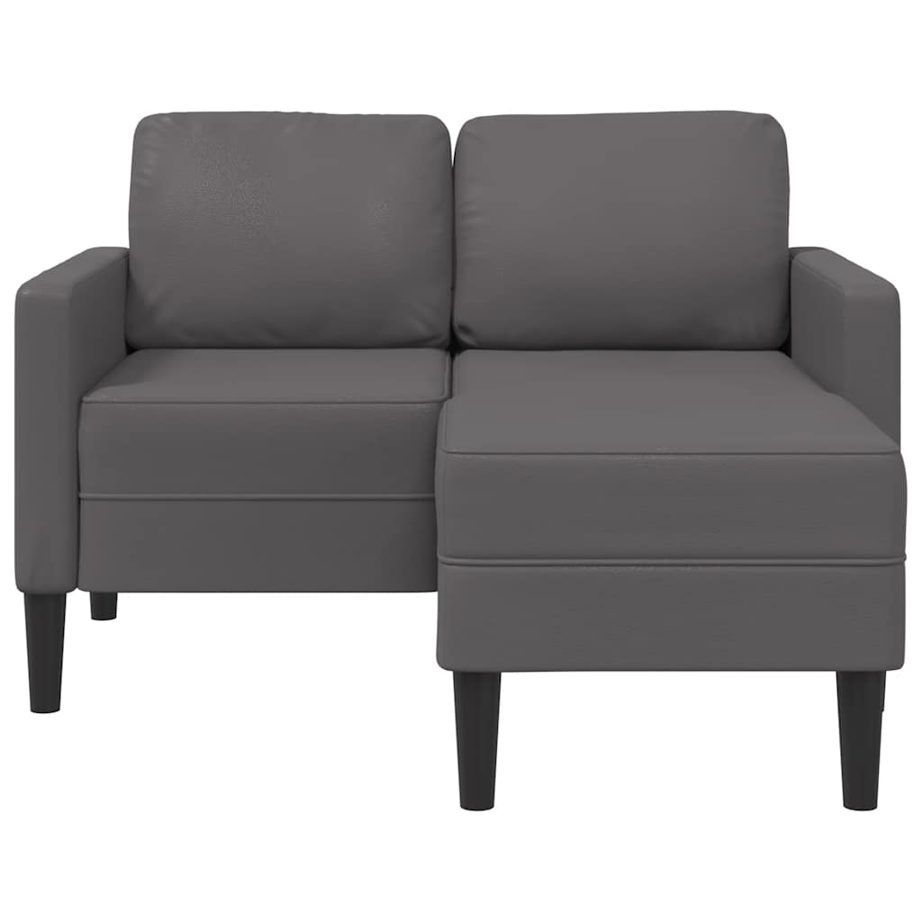 2-Sitzer-Sofa mit Chaiselongue L-förmig Schwarz 125 cm Kunstleder