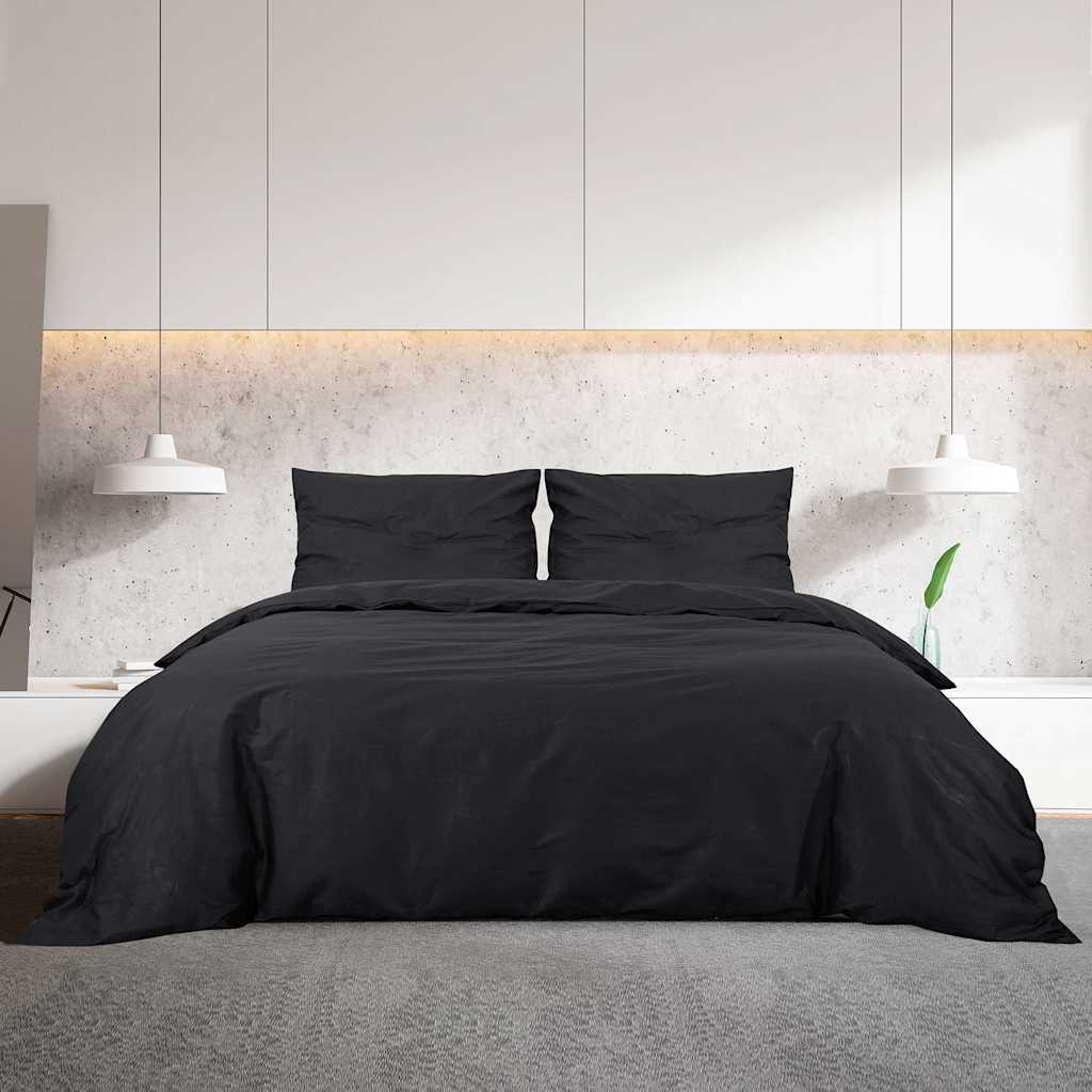 Bettwäsche-Set Anthrazit 140x200 cm Leichte Mikrofaser