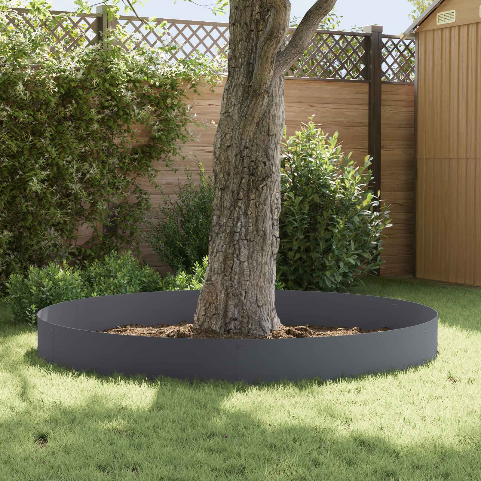 Raseneinfassung 10 pcs Länge Höhe 103 x 15 cm Stahl Schwarz
