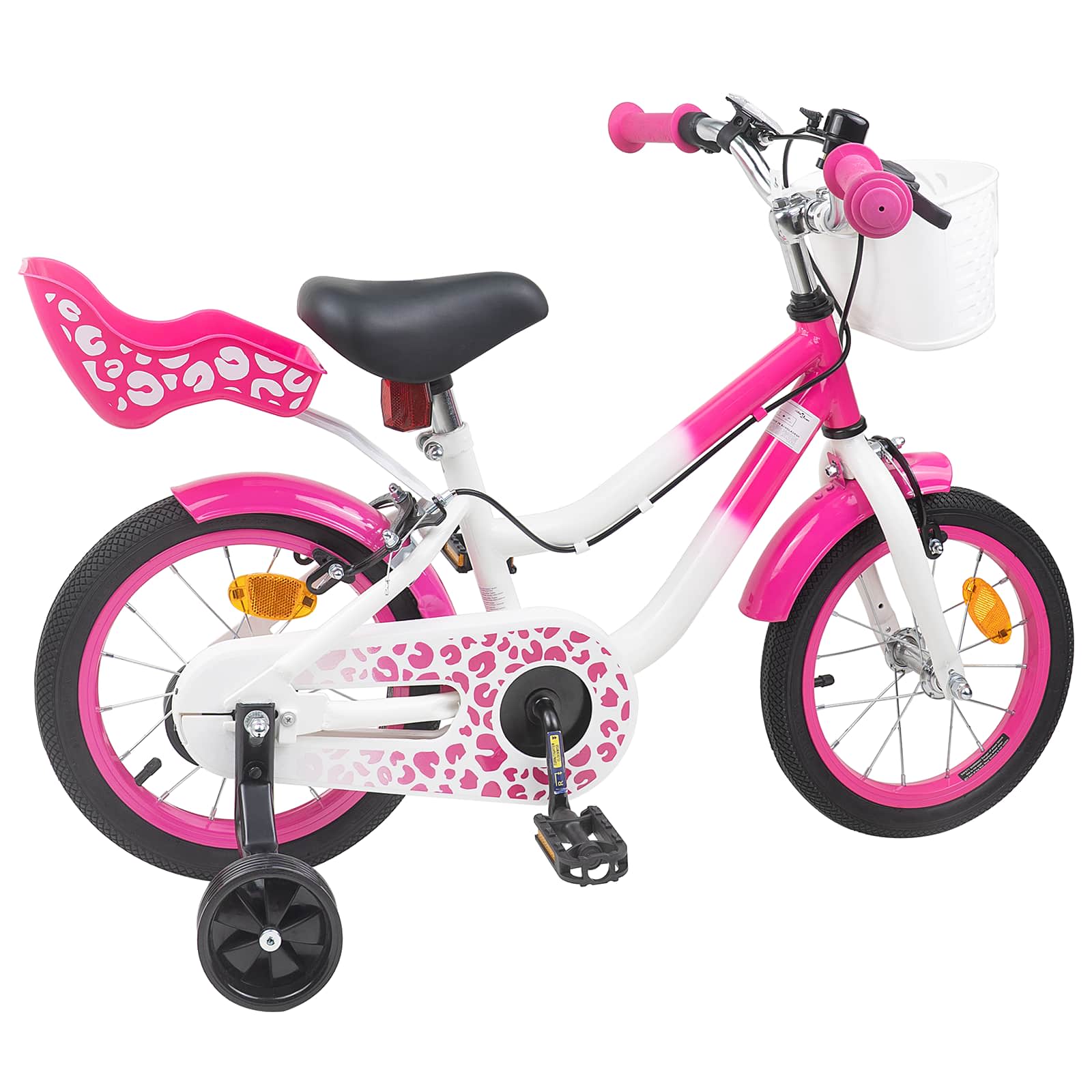 Kinderfahrrad Mit Stützrädern 12 Zoll für 2-4 Jahre alt Rosa