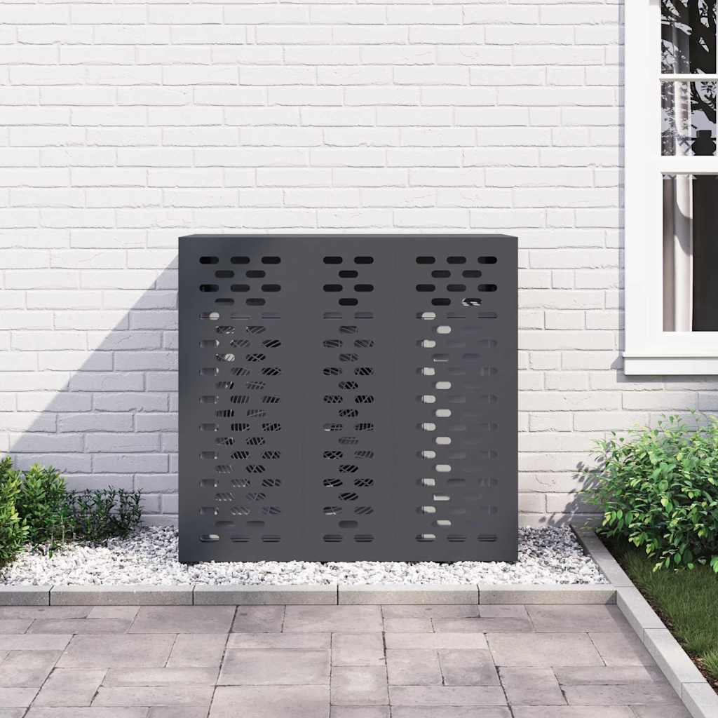 Klimaanlagenabdeckung Schwarz 90 x 40 x 60 cm Stahl