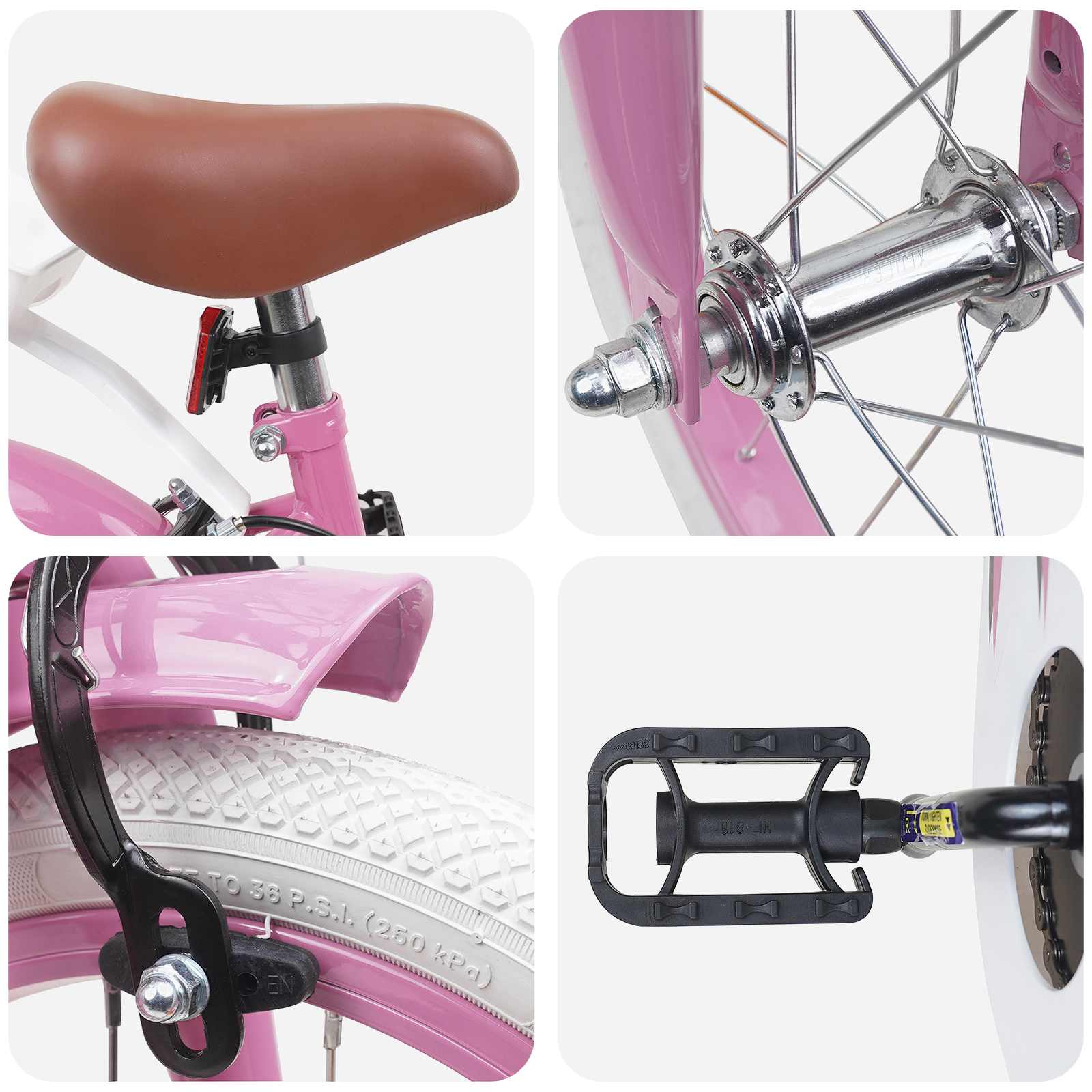 Kinderfahrrad 12 Zoll für 2-4 Jahre alt Hellrosa