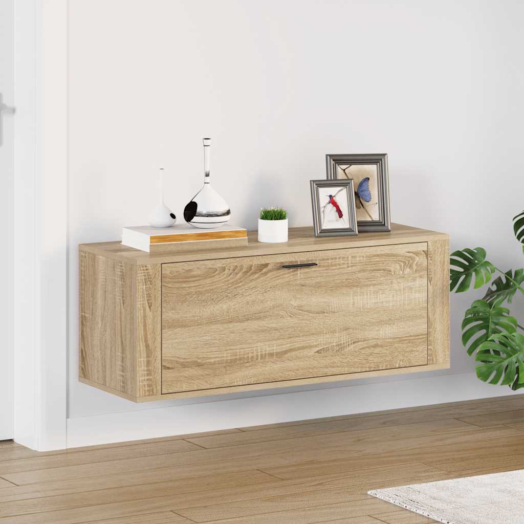 Wand-Schuhschrank Weiß 100x35x38 cm Holzwerkstoff
