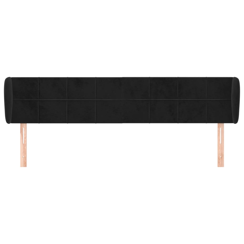 Kopfteil mit Ohren Dunkelblau 93x23x78/88 cm Samt
