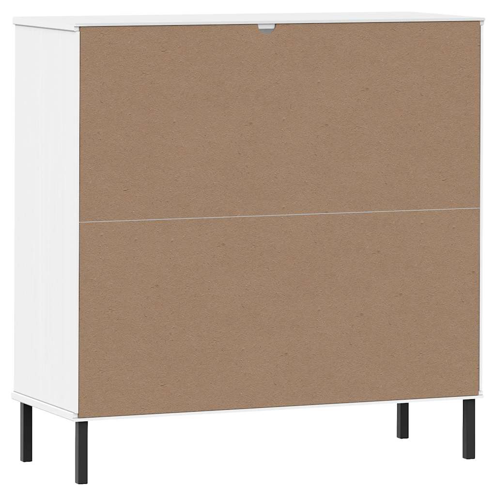 Bücherregal OSLO mit Metallbeinen Braun 90x35x90,5cm Massivholz