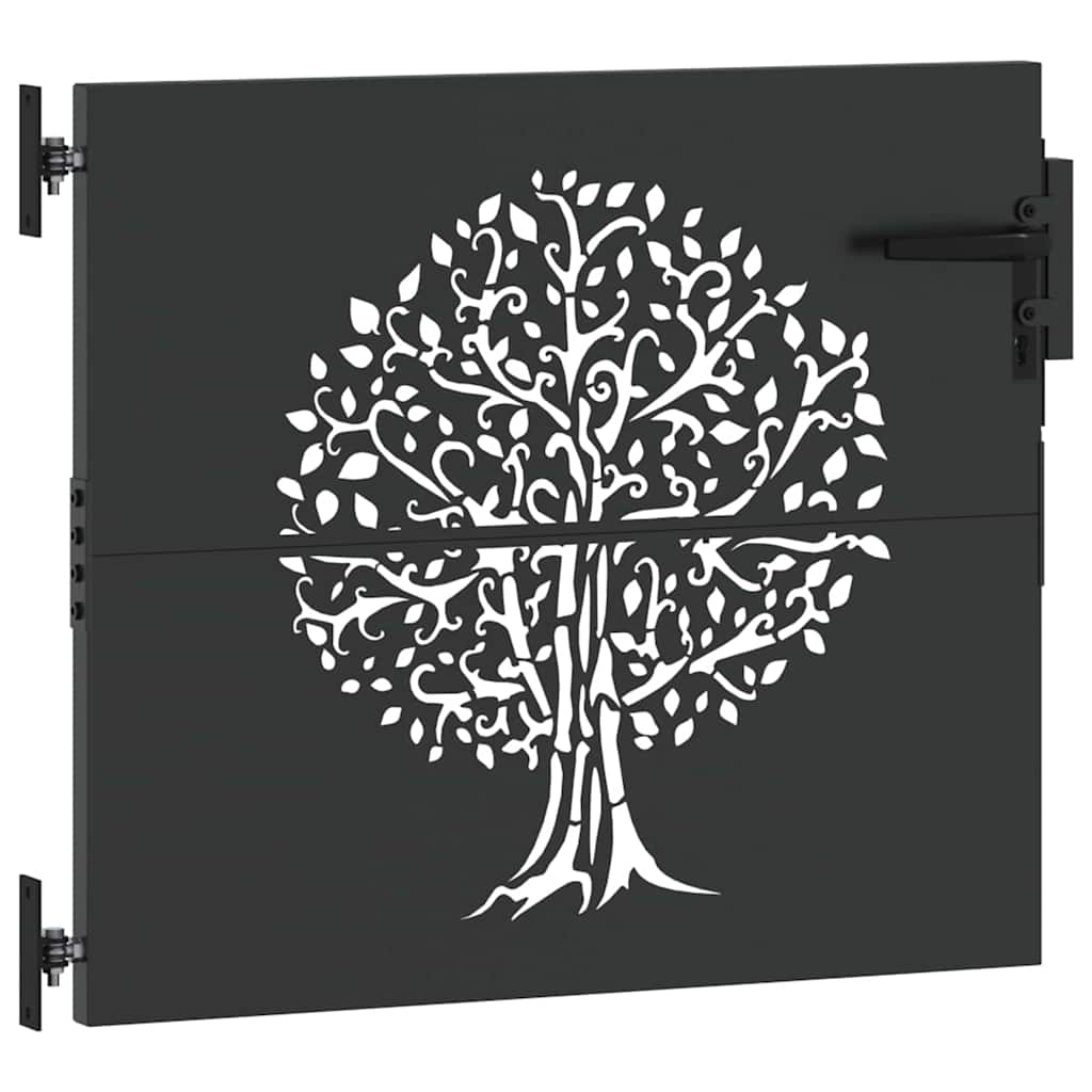 Gartentor 85x75 cm Cortenstahl Baum-Design