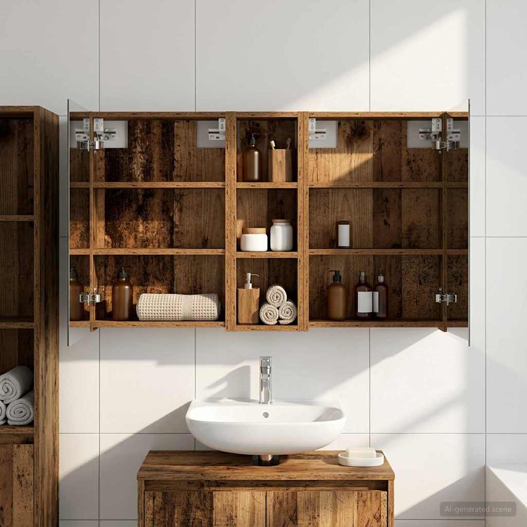 Badezimmerschrank-Set 3 pcs 80 x 10,5 x 50 cm Holzwerkstoff