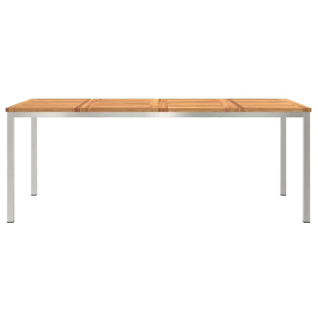 Esstisch 90x90x75 cm Massives Akazienholz und Edelstahl