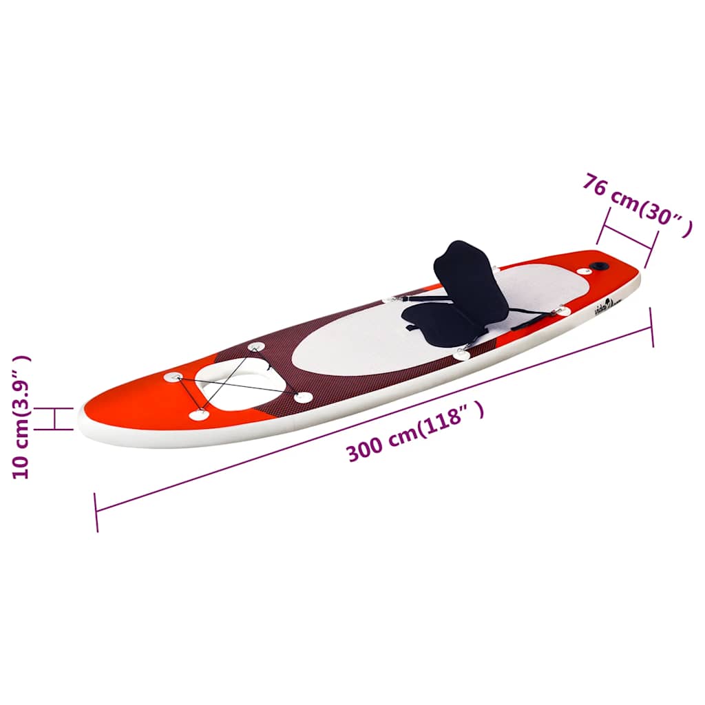 SUP-Board-Set Aufblasbar Blau 300x76x10 cm