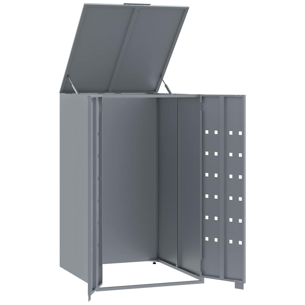 Mülltonnenbox für 2 Tonnen Schwarz 138x79x117 cm Stahl