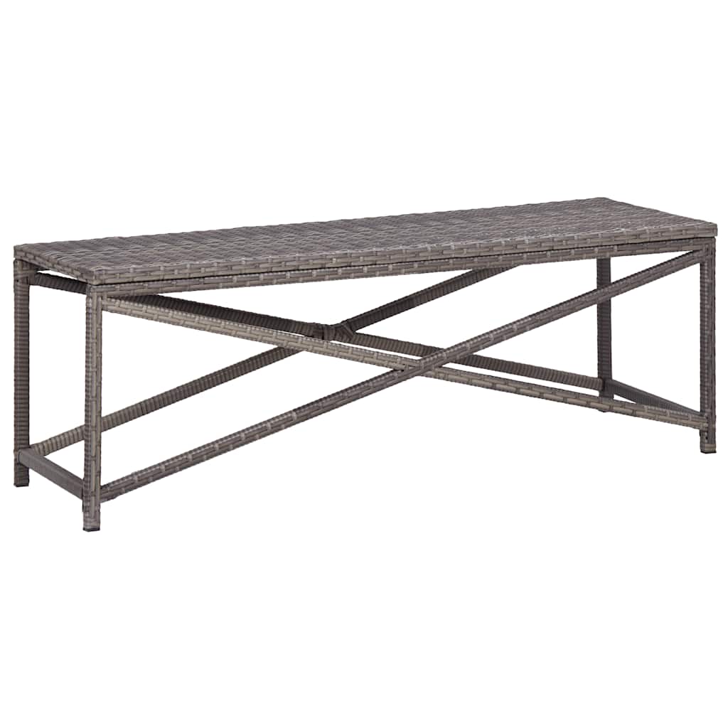 Gartenbank 120 cm Poly Rattan Schwarz
