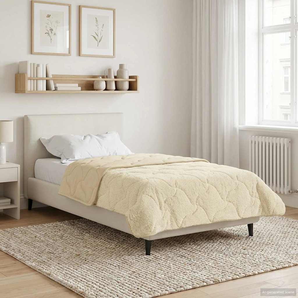 Sommerdecke Anthrazit 135 x 200 cm Mikrofaser und Teddy-Fleece