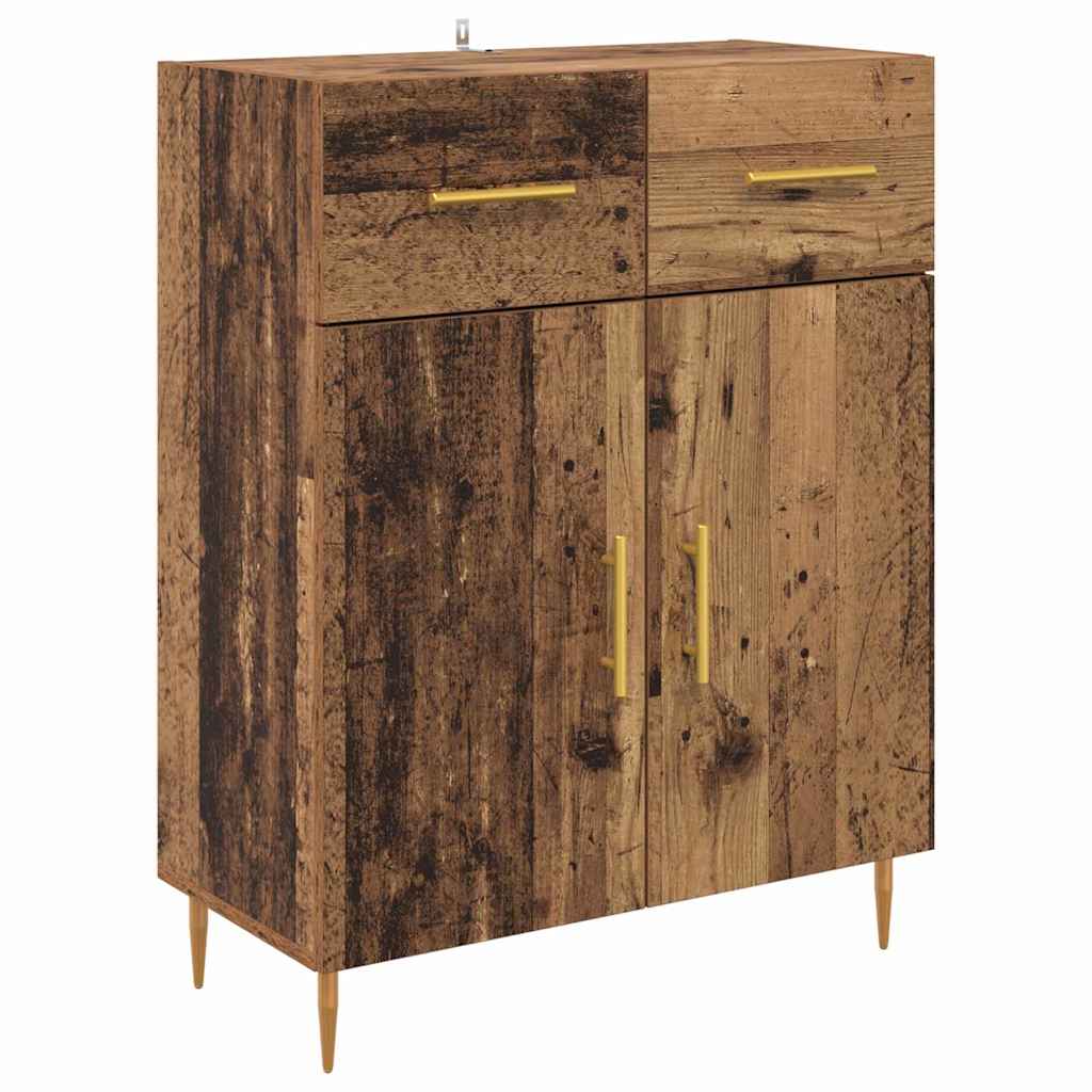 Highboard Hochglanz-Weiß 69,5x34x180 cm Holzwerkstoff