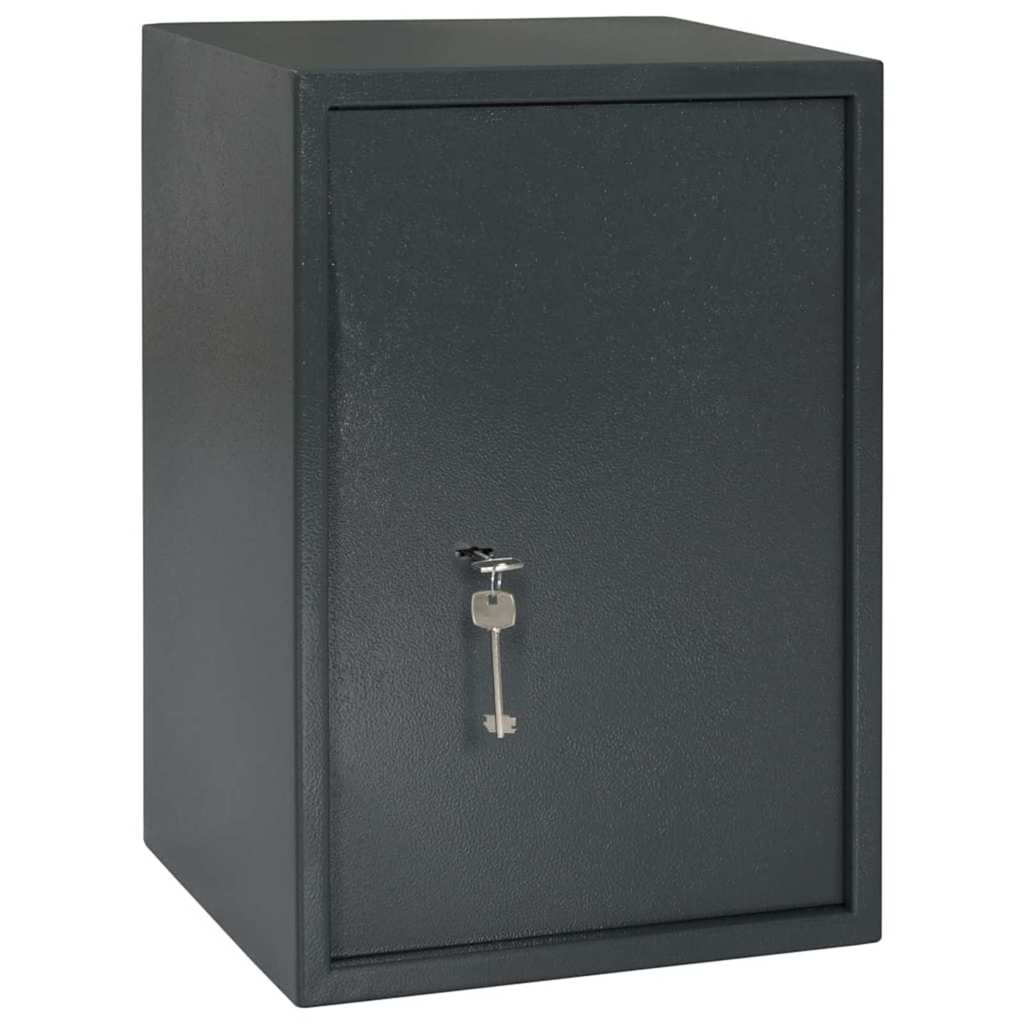 Safe Box mit Schloss Dunkelgrau 23 x 17 x 17 cm Stahl