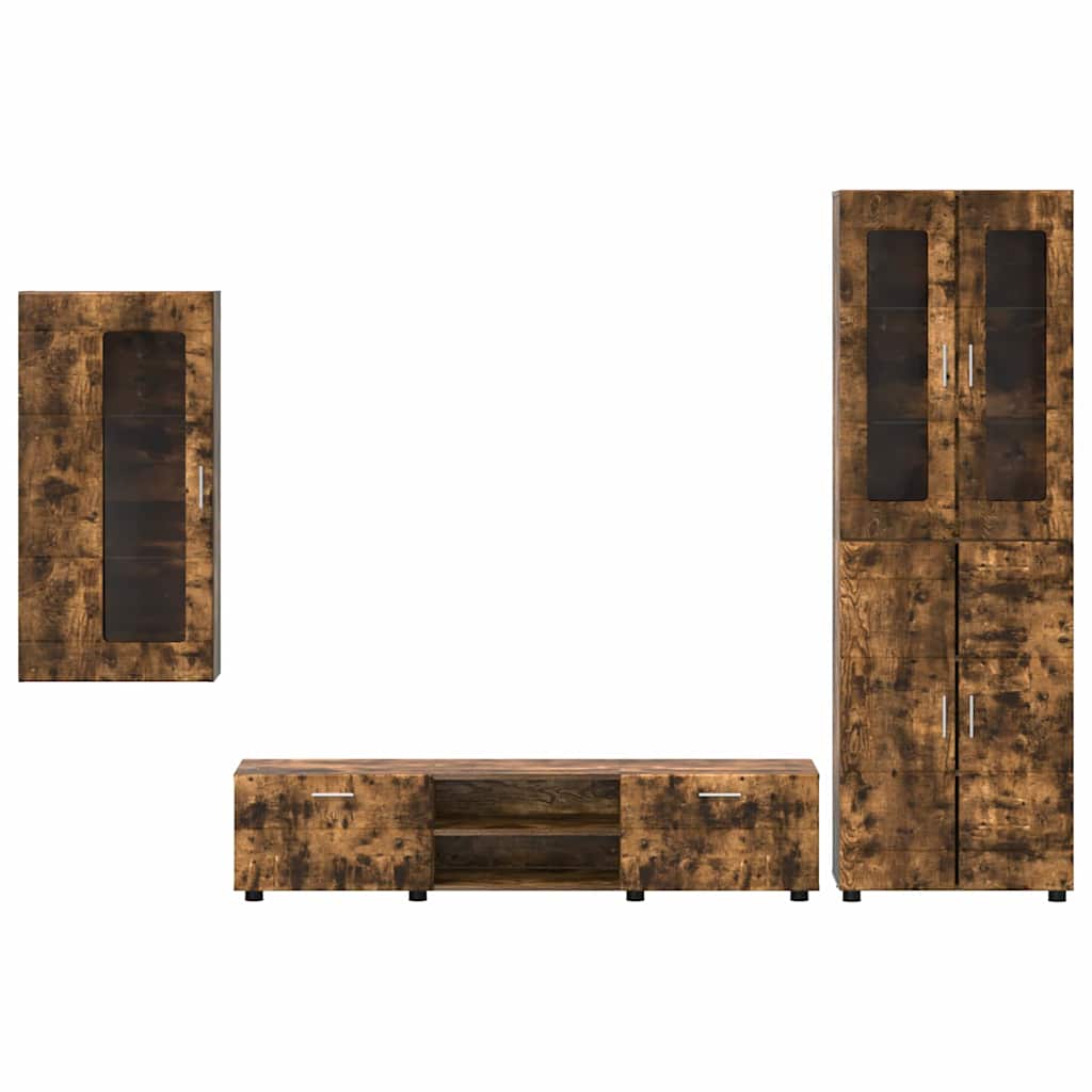 Highboard mit Regal FLORIN Weiß 60 x 35 x 182 cm Holzwerkstoff