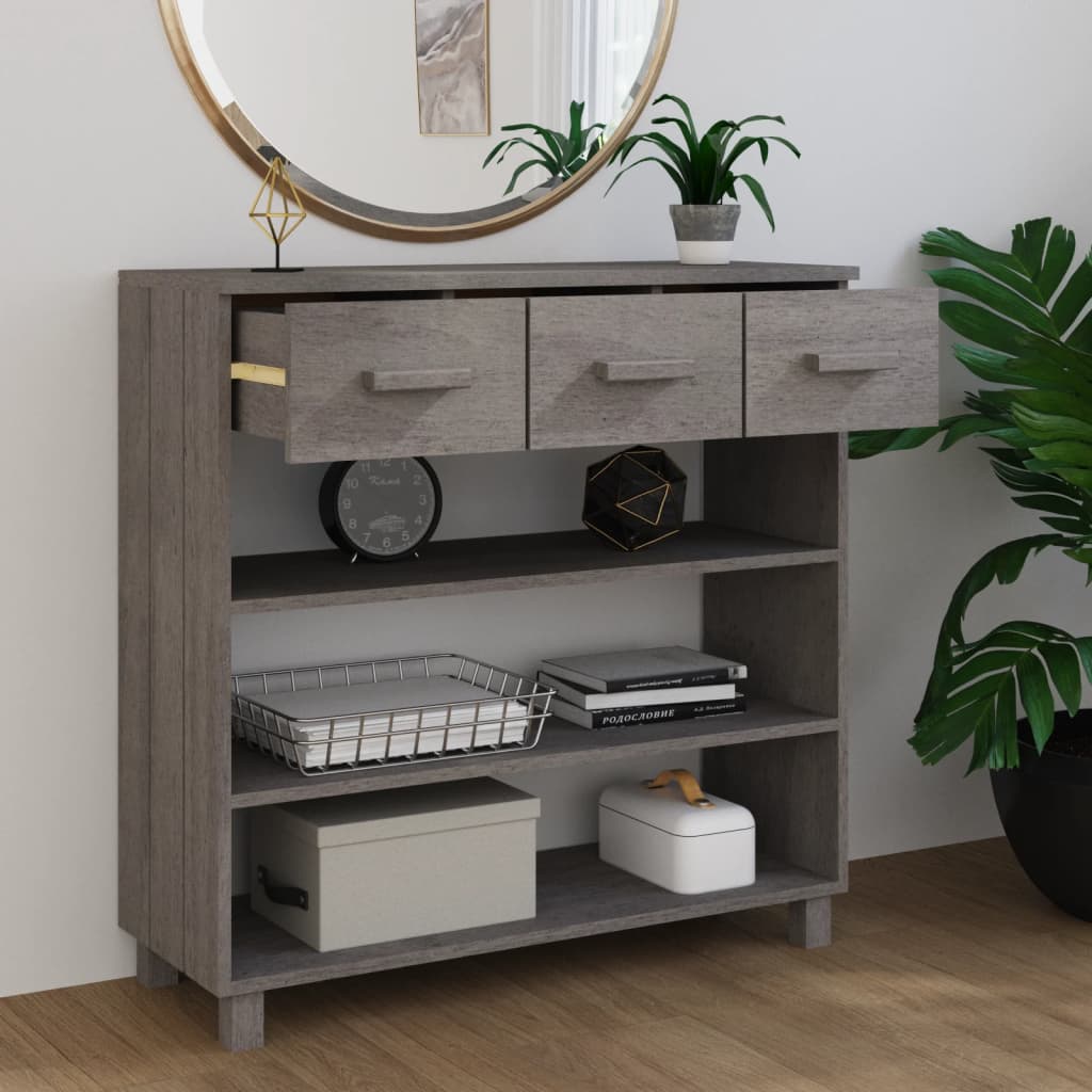 Konsolentisch HAMAR Honigbraun 90x35x90 cm Massivholz Kiefer