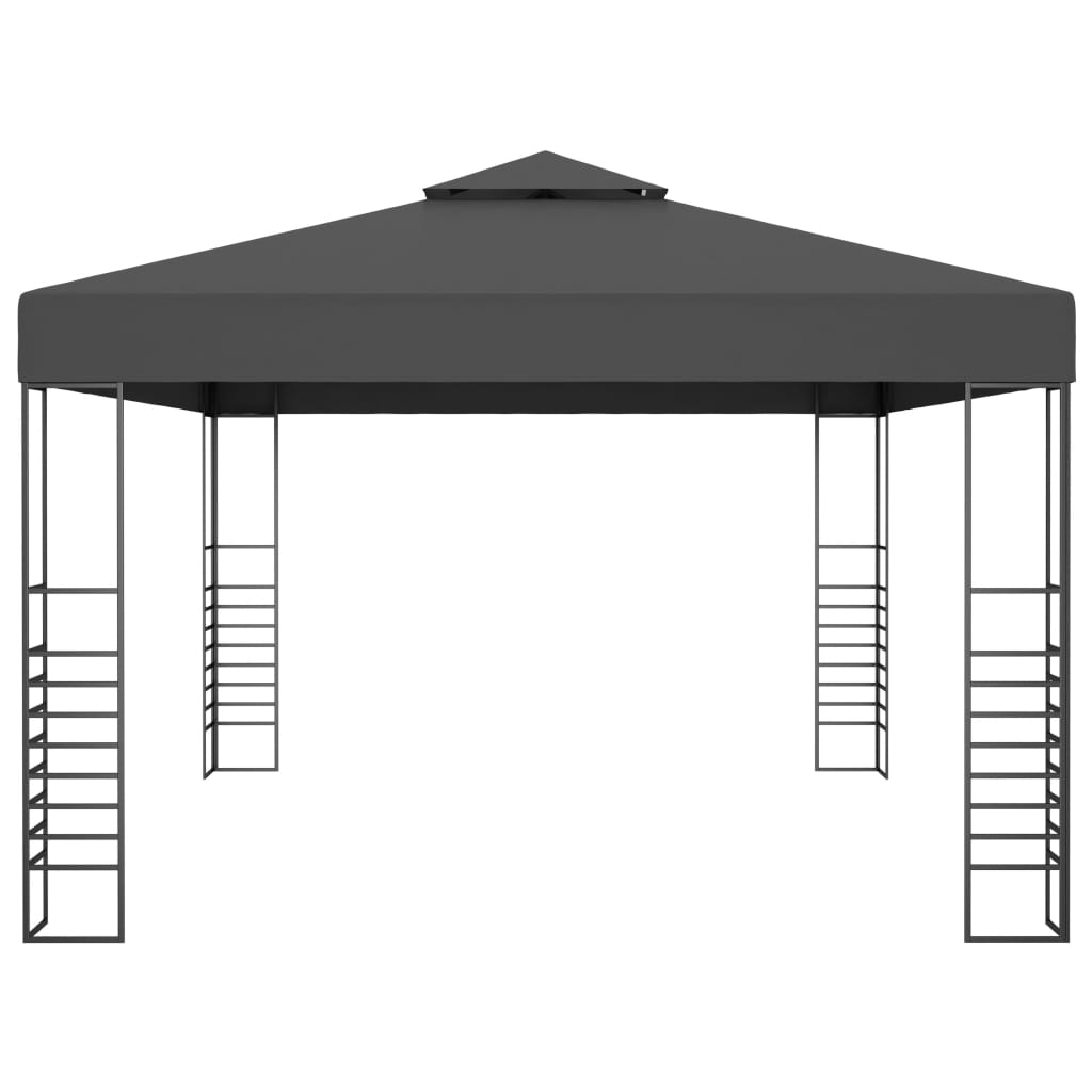 Pavillon mit LED-Lichterkette 4x3x2,7 m Weiß