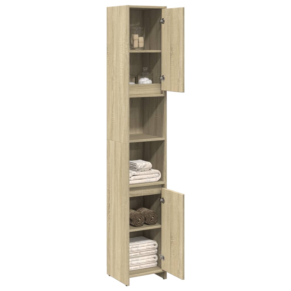 Badezimmerschrank Weiß 30x30x183,5 cm Holzwerkstoff