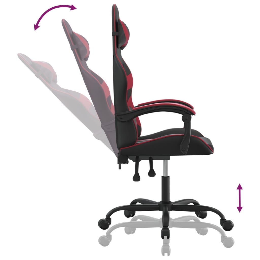 Gaming-Stuhl Drehbar Schwarz und Rot Kunstleder